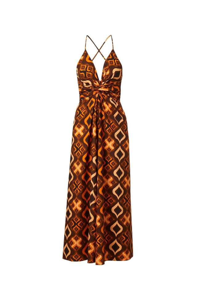 Scanlan Theodore - Scanlan Theodore Tile Print Cotton Dress Caramel