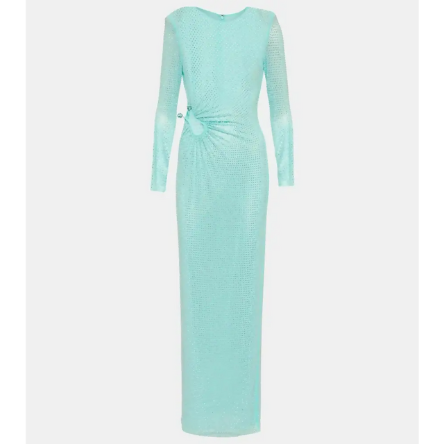 Self-Portrait Cutout Embellished Maxi Dress - 10 / Blue - Dresses