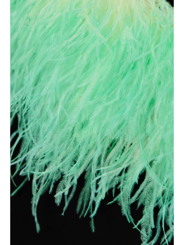 Self Portrait Feather Trimmed Crystal Embellished Crepe Mini Dress - 8 / Multi - Dresses