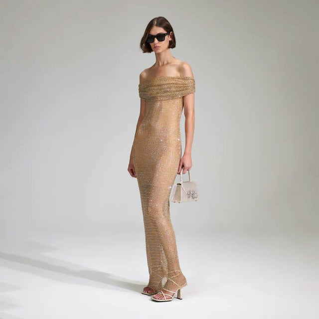 self-portrait-self-portrait-tan-rhinestone-off-shoulder-fishnet-maxi-dress-645569