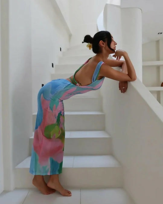She is OLLÁ Luelle Midi Dress in Gaia - 8 / Multi - Dresses