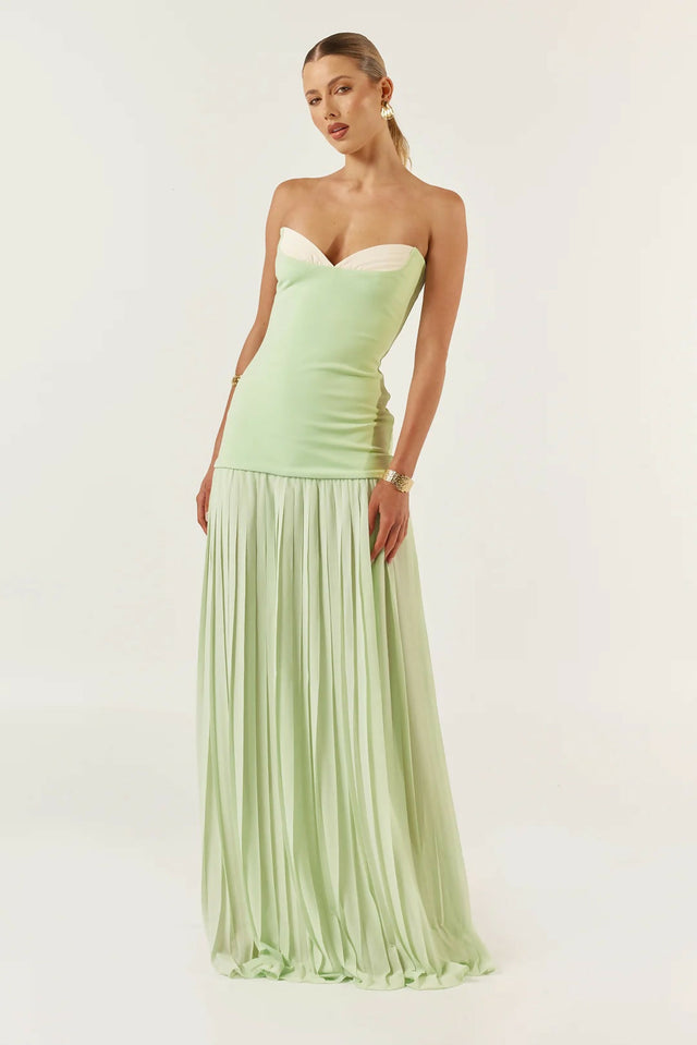 She Is Olla Nicolette Maxi Dress in Green - Dresses