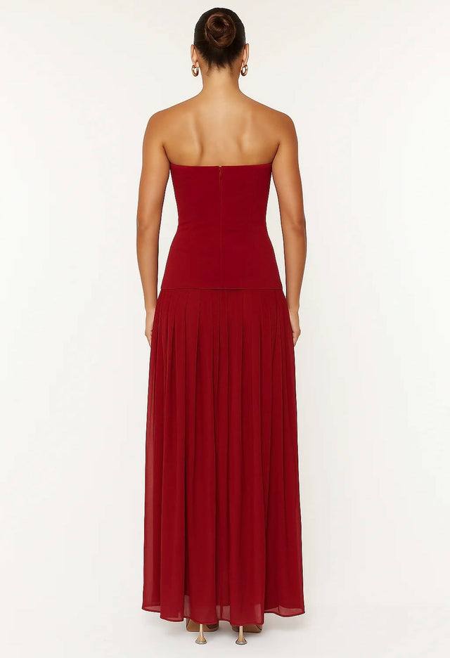 She is Olla Nicolette Maxi Dress in Raspberry - Dresses