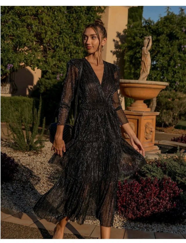 Sheike All That Sparkles Dress - 14 / Black - Dresses