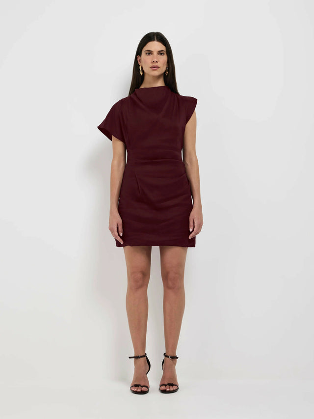 Sheike Paris Nights Mini Dress Burgundy Size AU 18 - 18 / Burgundy - Dresses