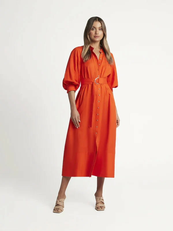 Sheike Piper Dress in Tangerine - 10 / Orange - Dresses
