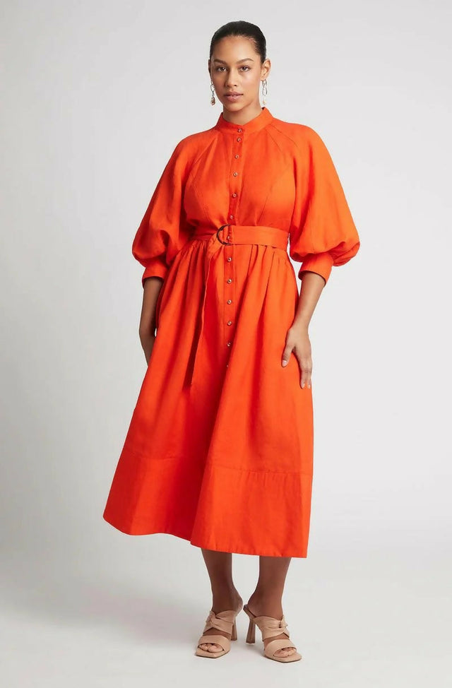 Sheike Piper Dress in Tangerine - 10 / Orange - Dresses