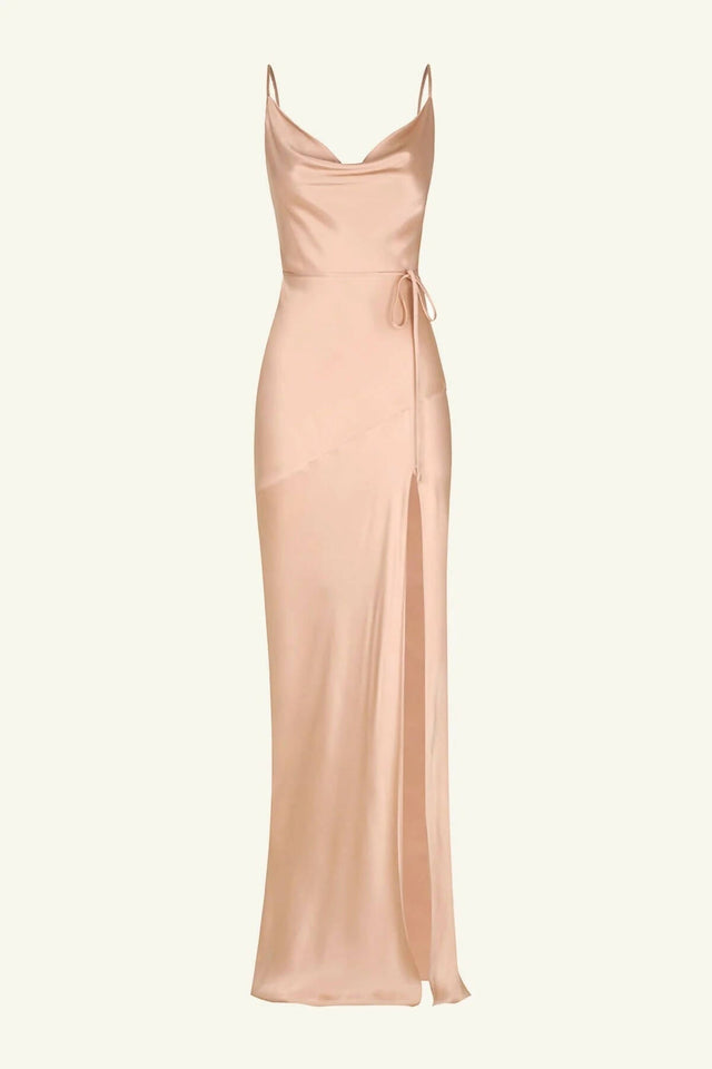 Shona Joy - Shona Joy La Lune Bias Cowl Maxi Dress - Desert Rose
