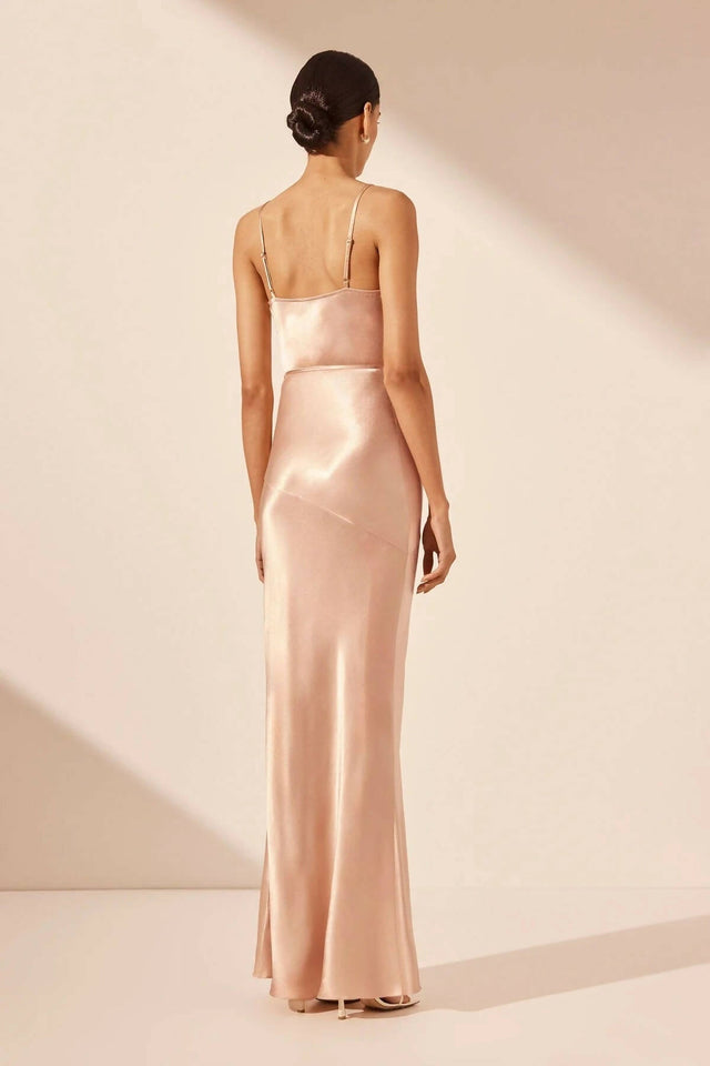 Shona Joy - Shona Joy La Lune Bias Cowl Maxi Dress - Desert Rose