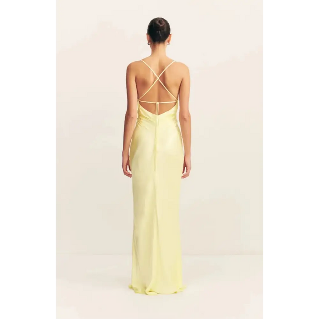 Shona Joy La Lune Lace Back Maxi Dress in Lemon Size 8 - 8 / Yellow - Dresses