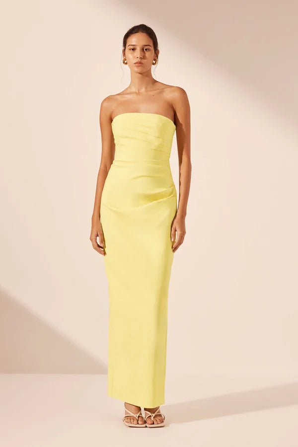 Shona Joy Lani Strapless Draped Maxi Dress - Dresses