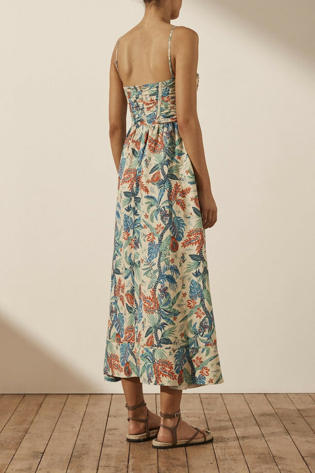 Shona Joy Mahalo Ruched Panel Midi Dress Size 12 - 12 / Multi - Dresses