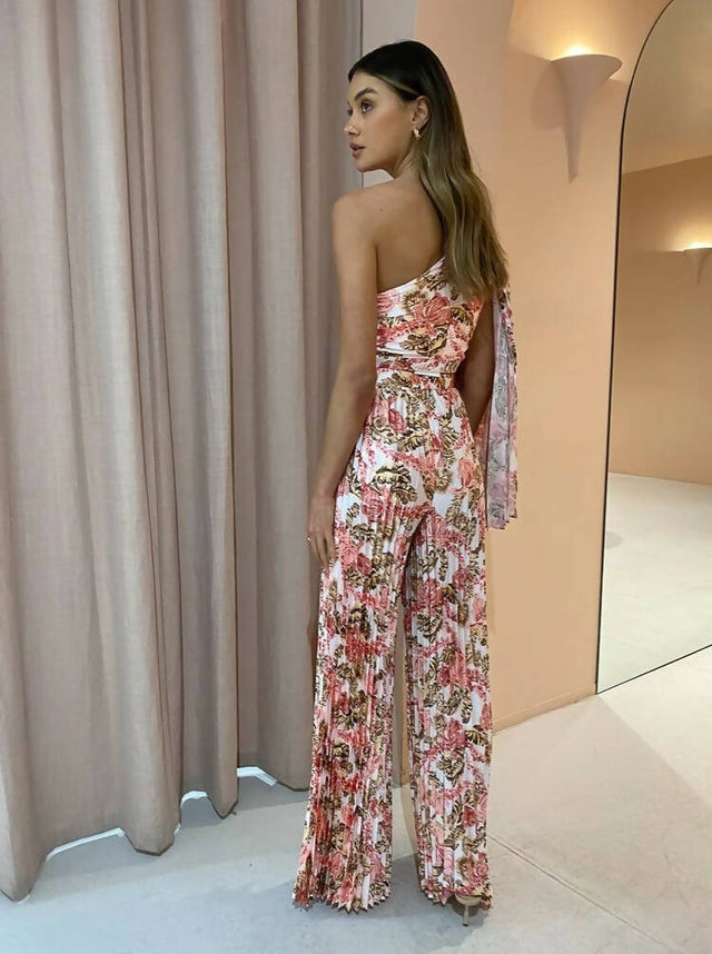 Significant Other Simone Top and Pants Set in Pink Sangria Floral - 8 / Floral - Outfit Sets