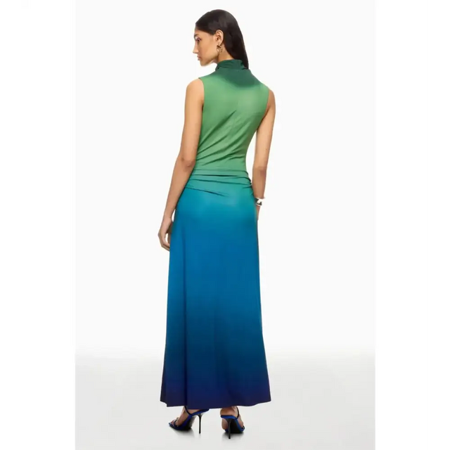 Simkhai Aldina Ruched Ombre Stretch Jersey Turtleneck Maxi Dress Multi Size S / AU 8 & XL / AU 14 - Dresses