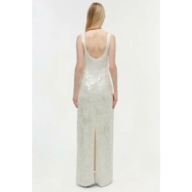 Simkhai Bex Embellished Gown Maxi Dress Cream Size US 6 AU 10 - 10 / White - Dresses