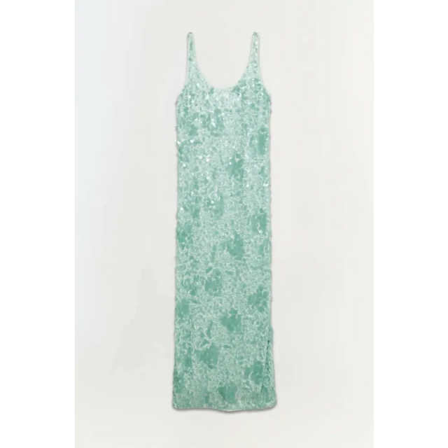 Simkhai Bex Sequined Gown Maxi Dress Green Size US 4 AU 8 - 8 / Blue - Dresses