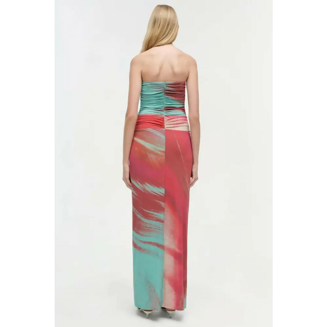 Simkhai Emma Strapless Jersey Gown Mint Marble US10/AU14 - 14 / Multi - Dresses