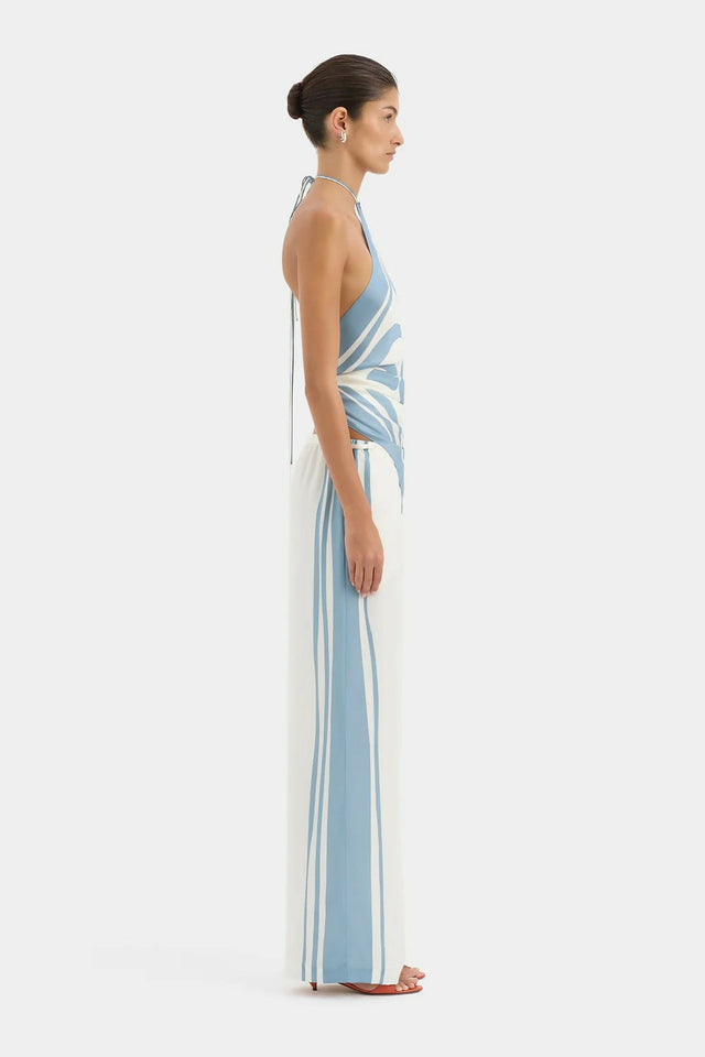 SIR Lilou Silk Scarf Top Size OSFA & Silk Pant Set Blue Size / AU 6-8 - Outfit Sets