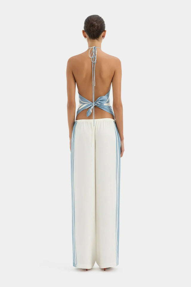 SIR Lilou Silk Scarf Top Size OSFA & Silk Pant Set Blue Size / AU 6-8 - Outfit Sets
