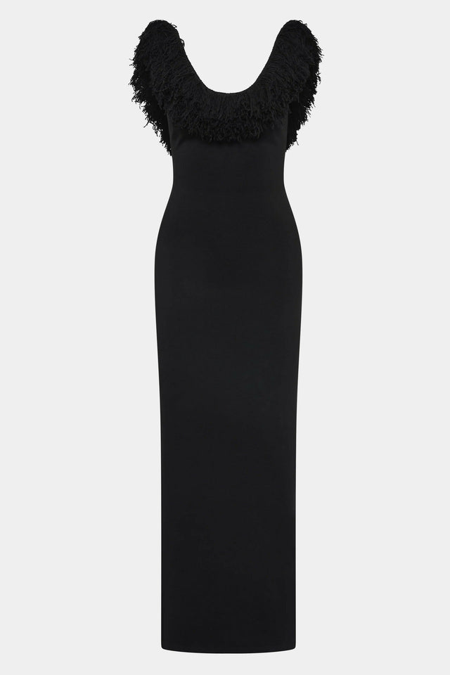 SIR Marcelline Fringe Gown Dress Black Size / AU 6 & 1 / AU 8 - Dresses