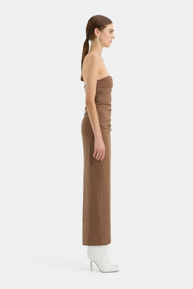 Sir The Label Alba Strapless Gown in Mocha - Dresses