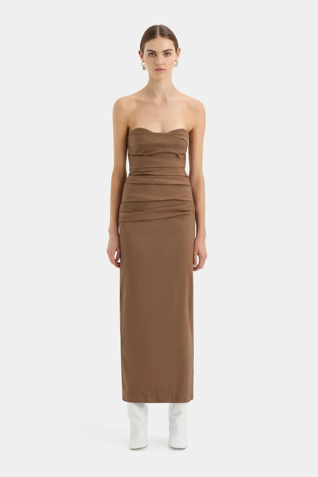 Sir The Label Alba Strapless Gown in Mocha Size 1/AU 8 - 8 / Brown - Dresses