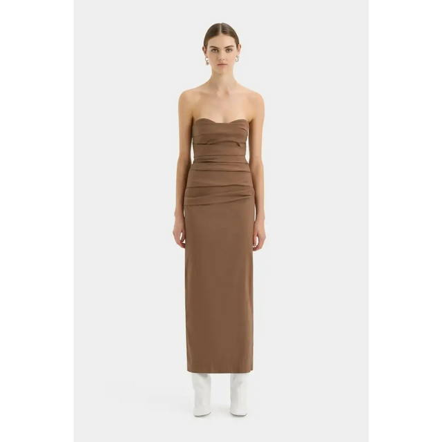 Sir The Label Alba Strapless Gown Maxi Dress Mocha Size 1 & 2 - Dresses