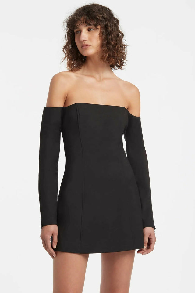 Sir The Label Alberta Sleeve Mini Dress - 8 / Black - Dresses