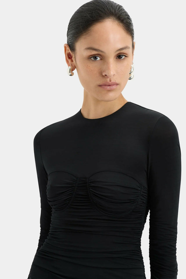 Sir the Label Alessia Draped Gown Black Size 2 / AU 10 - 10 / Black - Dresses