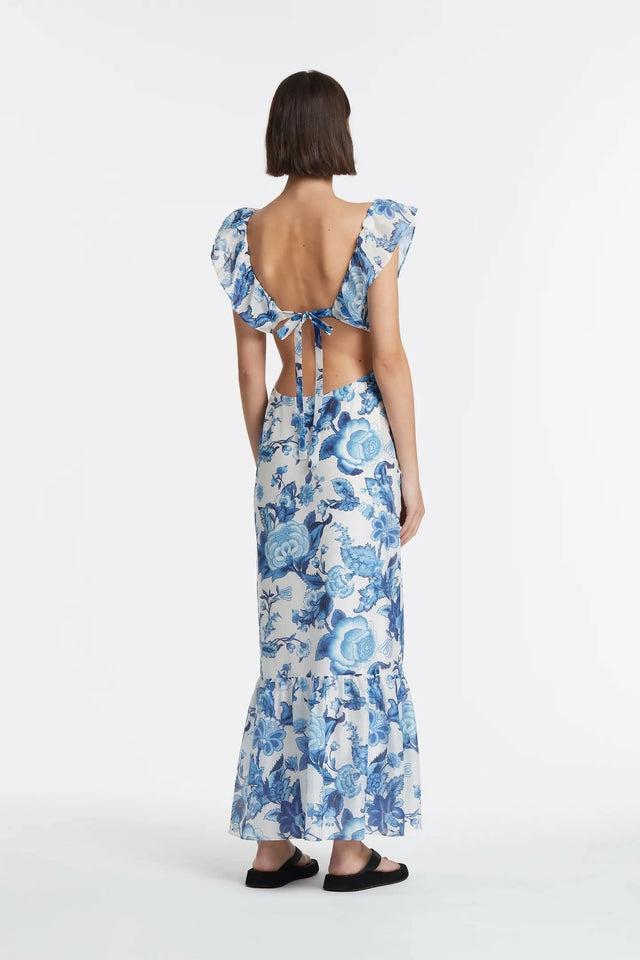 Sir The Label Amaris Frill Midi Dress - 6 / Print - Dresses