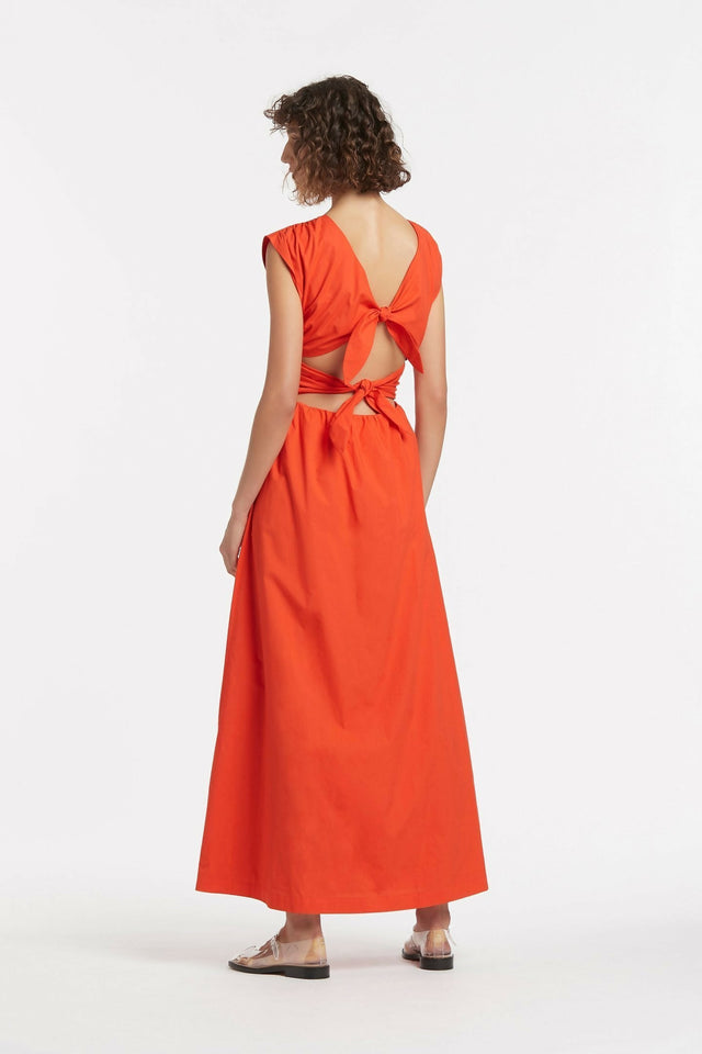 Sir The Label Anja Tie Midi Reversible Dress Mandarin Red - 8 / Red - Dresses