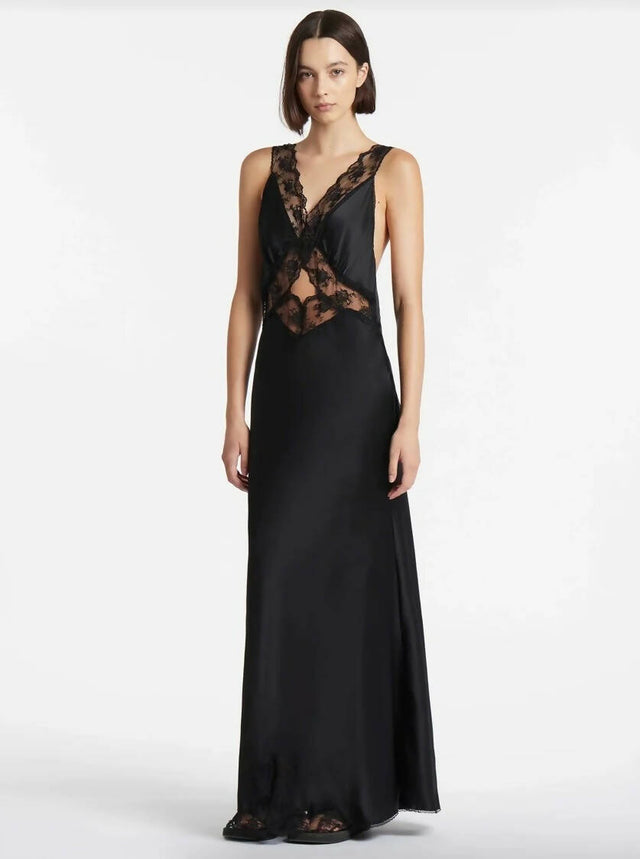 Sir The Label Aries Cut out Gown in Black Size 8 - 8 / Black - Dresses
