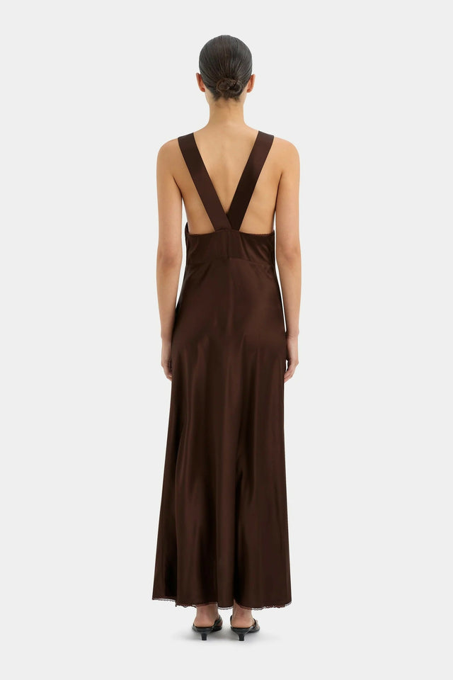 Sir the Label Aries Cutout Midi Brown - 4 / Brown - Dresses