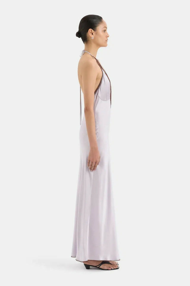 Sir The Label Aries Halter Gown In Lilac Size 8 - 8 / Purple - Dresses
