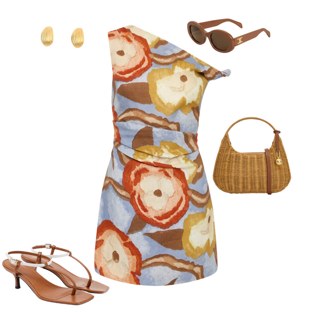 Sir The Label Avery Twist Mini Dress in Camellia Print - Dresses