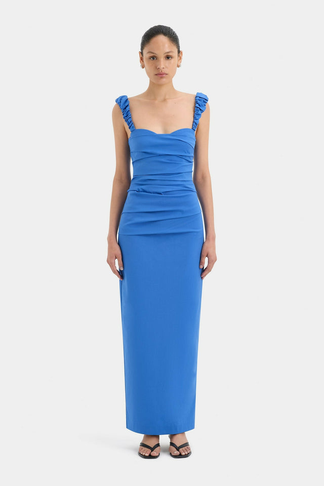 Sir The Label Sir Azul Balconette Gown In Cobalt - 8 / Blue - Dresses