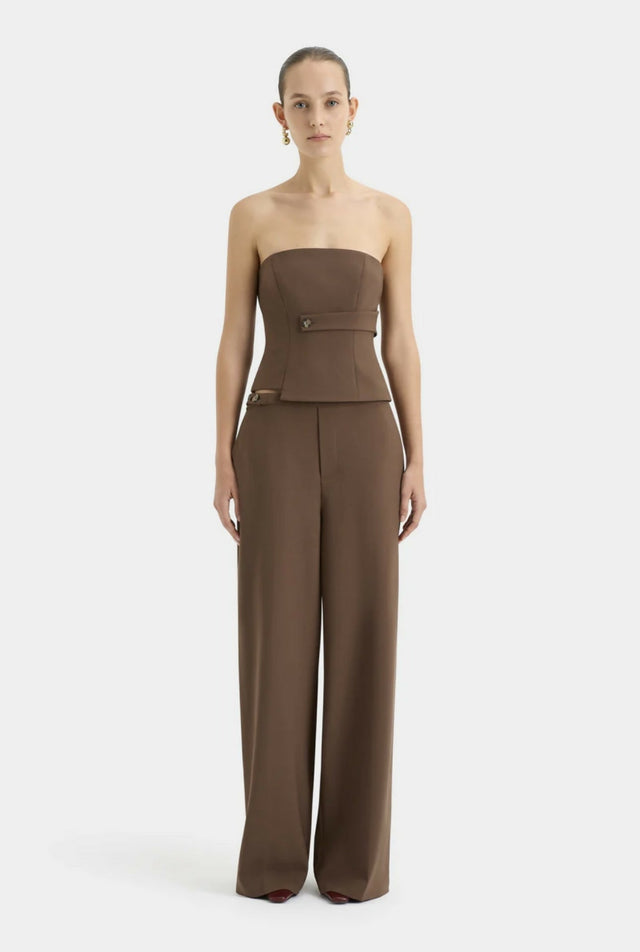 Sir The Label Bromley Tailored Blazer Bodice and Pant in Chocolate - Outfit Sets