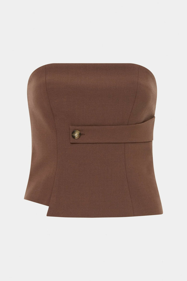Sir The Label Bromley Tailored Blazer Mini Skirt and Bodice in Chocolate - Outfit Sets