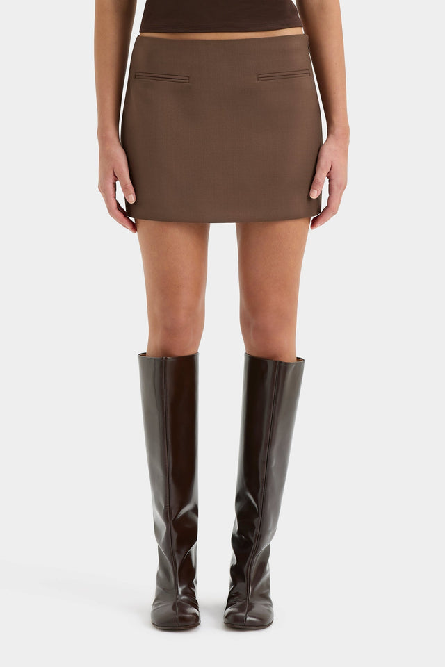 Sir The Label Bromley Tailored Blazer Mini Skirt and Bodice in Chocolate - Outfit Sets