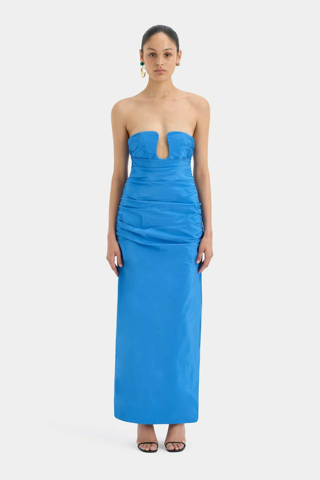 Sir The Label Caris Gown In Blue - Dresses
