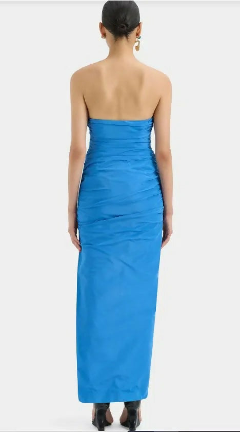 Sir The Label Caris Gown In Blue - Dresses