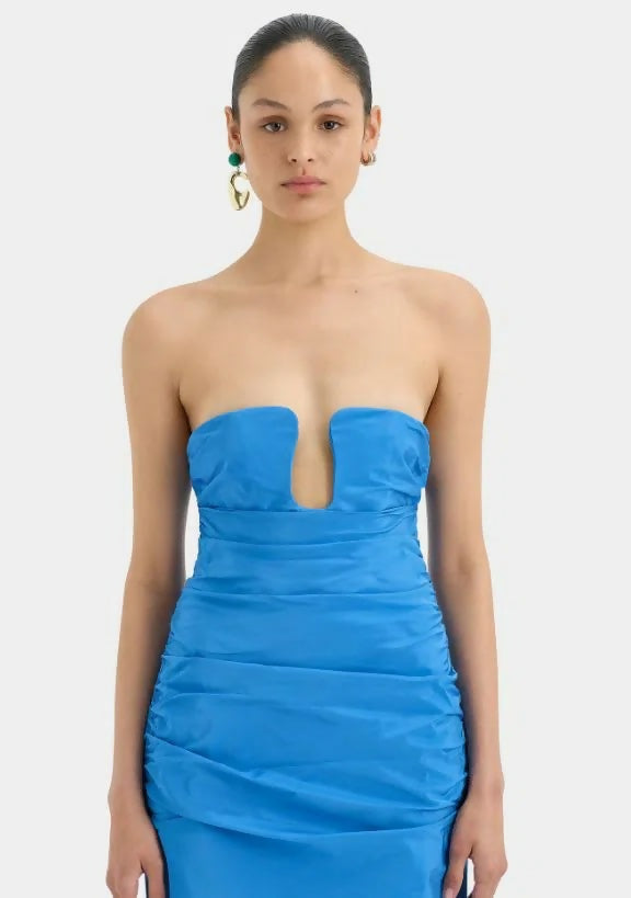 Sir The Label Caris Gown In Blue - Dresses