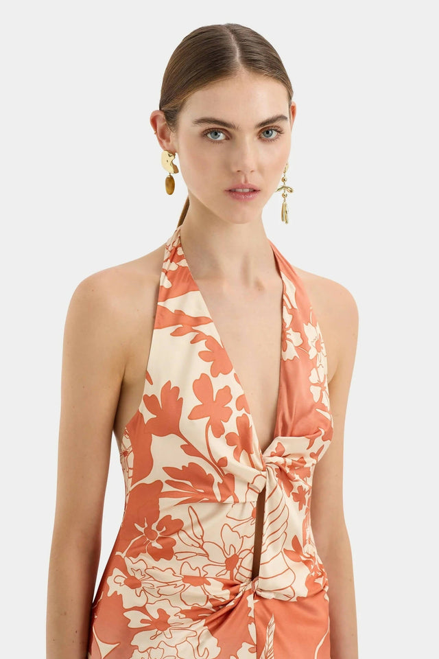 Sir The Label Como Twist Dress in Paradiso Print - 12 / Print - Dresses