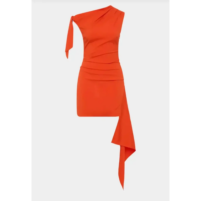 Sir The Label Dahlia Mini Dress in Tangerine Size 3/AU 12 - 12 / Red - Dresses