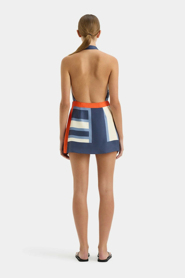 Sir The Label Dazed Halter Wrap Mini Dress - 6 / Multi - Dresses