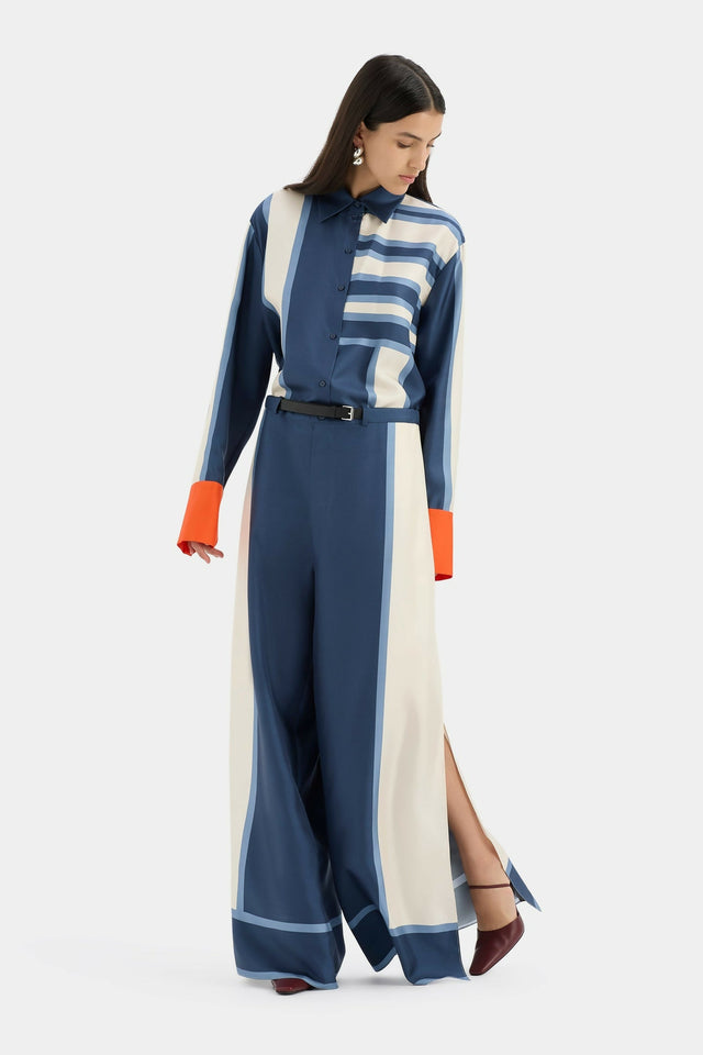 Sir The Label Dazed Shirt and Belted Pant in Studio Print - Outfit Sets