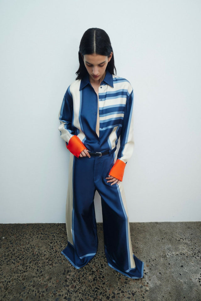 Sir The Label Dazed Shirt and Belted Pant in Studio Print - Outfit Sets