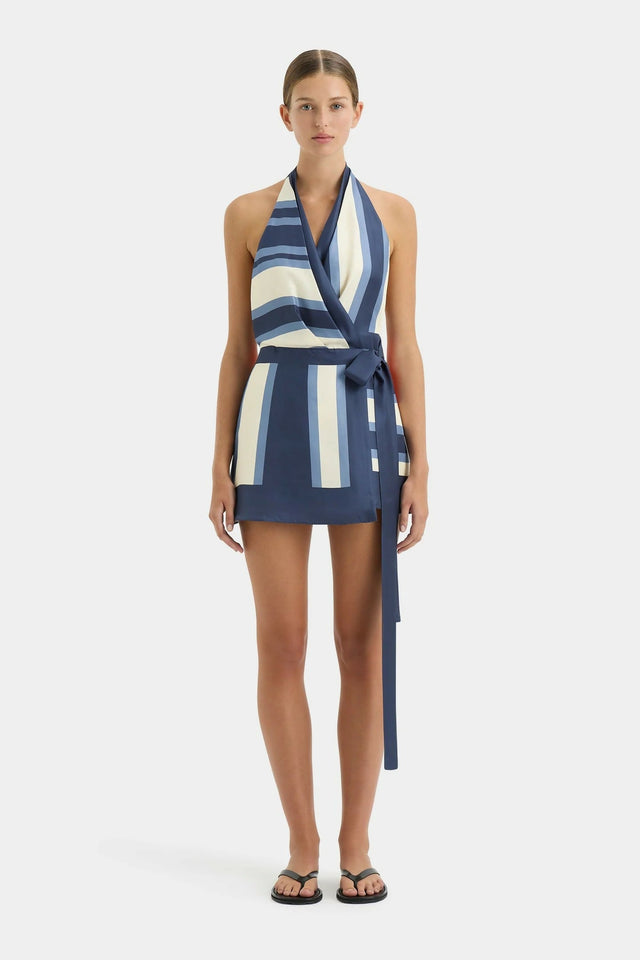 Sir The Label Dazed Wrap Halter Mini - 8 / Multi - Dresses