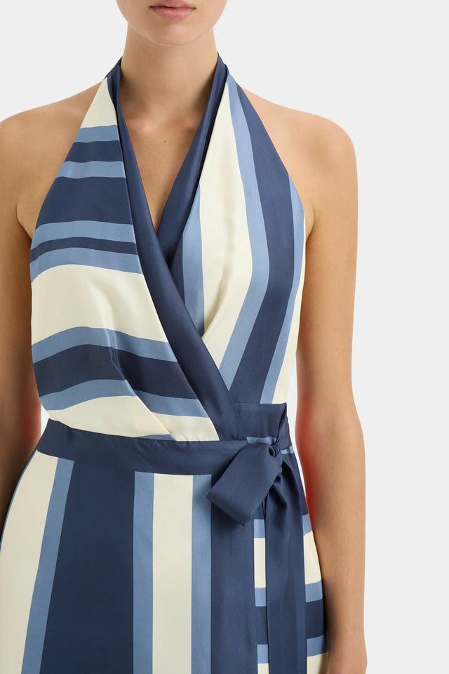 Sir The Label Dazed Wrap Halter Mini - 8 / Multi - Dresses