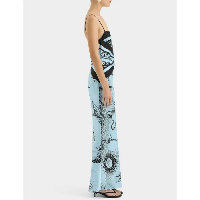Sir The Label Dreamwood Scarf Midi Dress Brise Soleil - Dresses